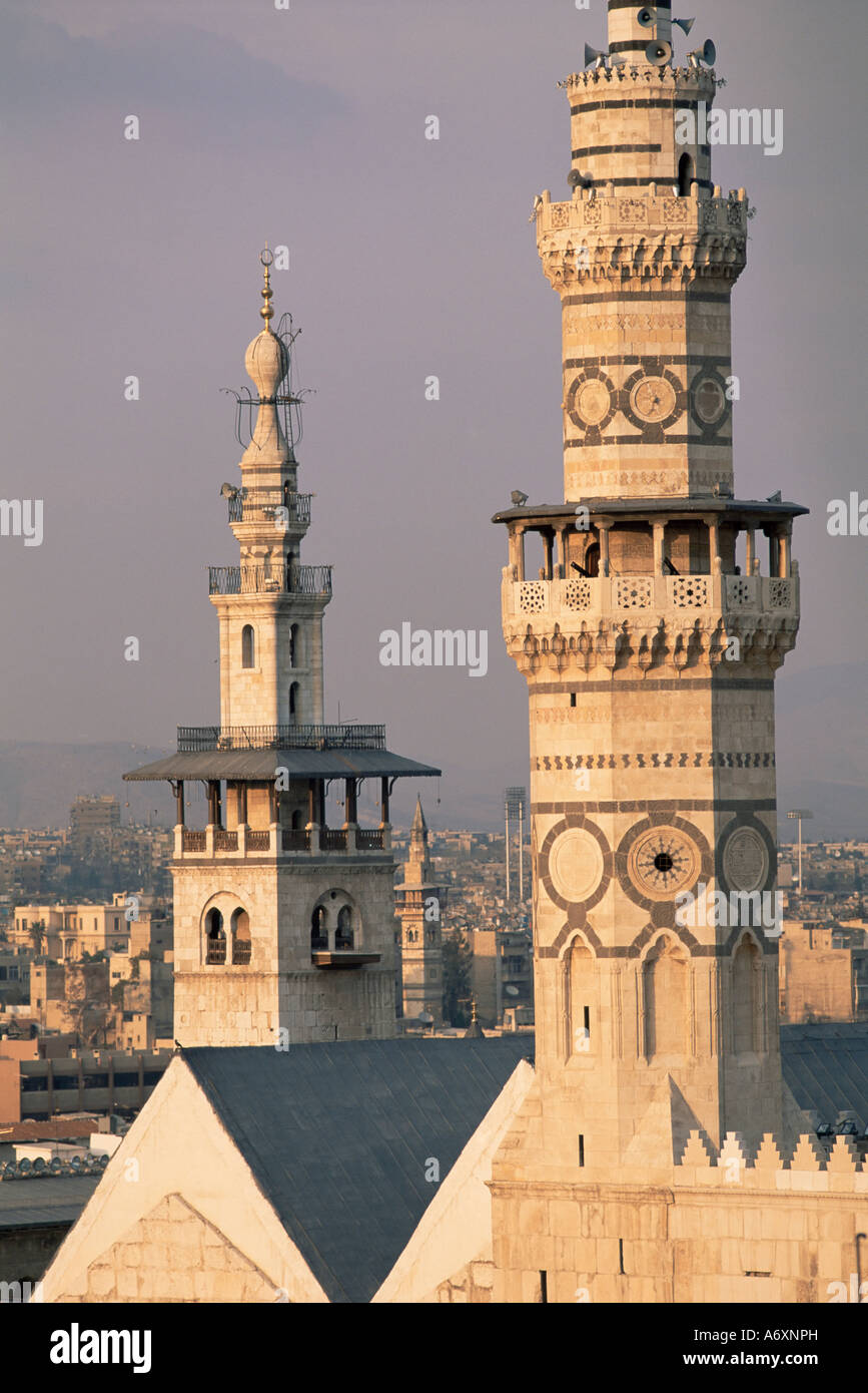 Minarette der Omayade Moschee Damaskus-Syrien-Naher Osten Stockfoto