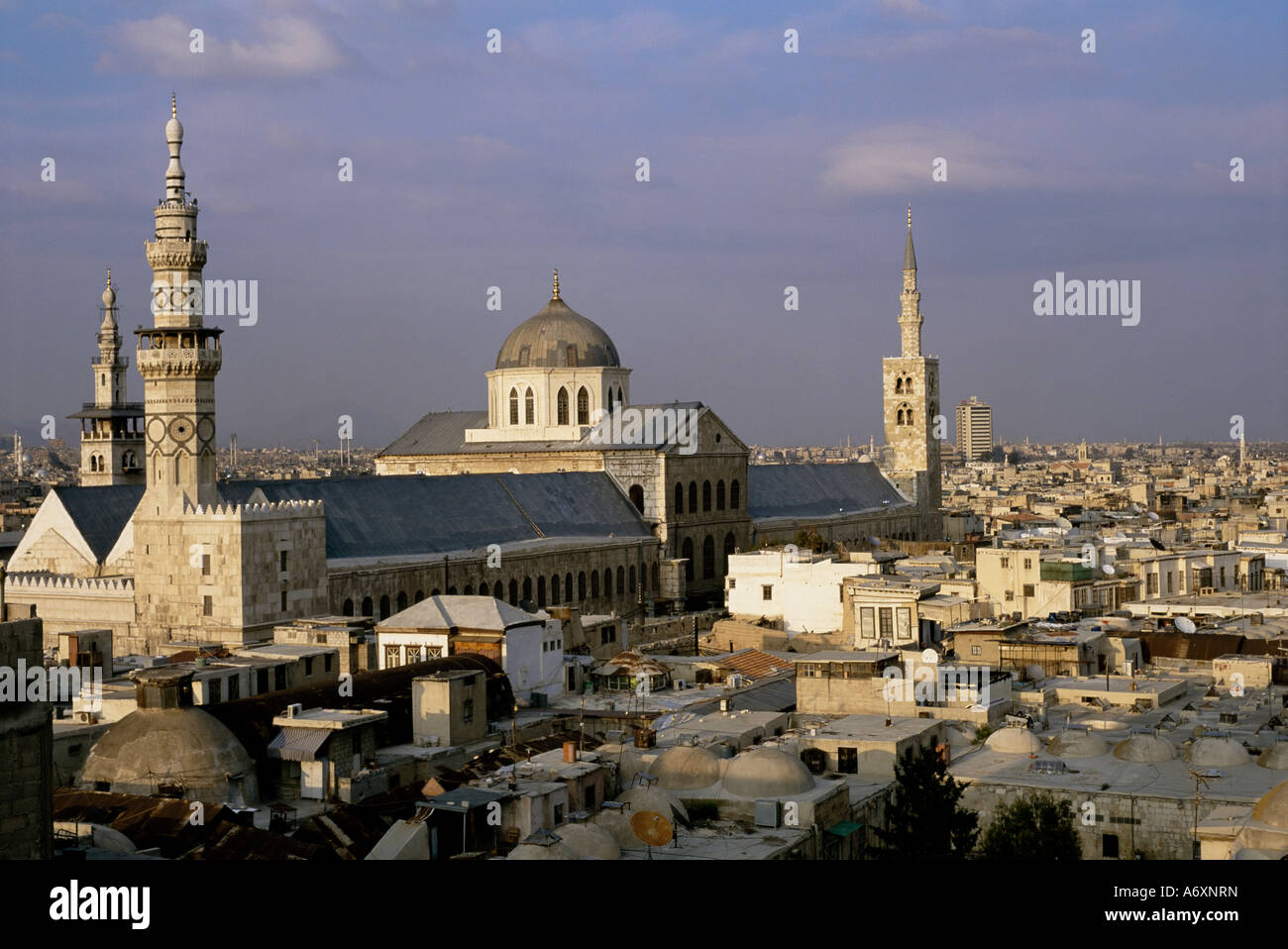 Skyline der Stadt, einschließlich Omayyad Moschee und Souk UNESCO World Heritage Site Damaskus Syrien Middle East Stockfoto