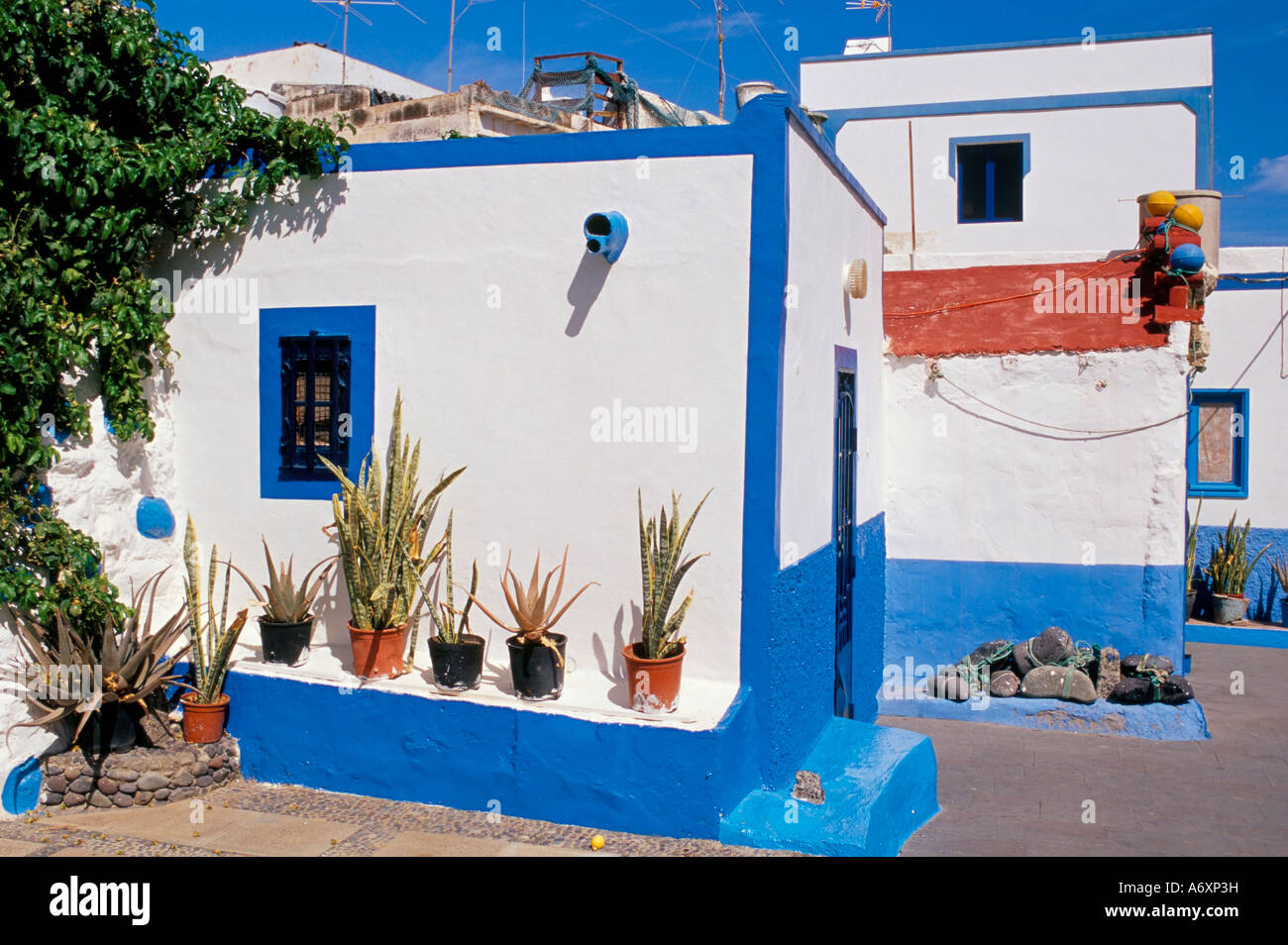 Typische alte Fischer s Haus Puerto de Las Nieves Gran Canaria Kanaren Spanien Atlantik Europa Stockfoto