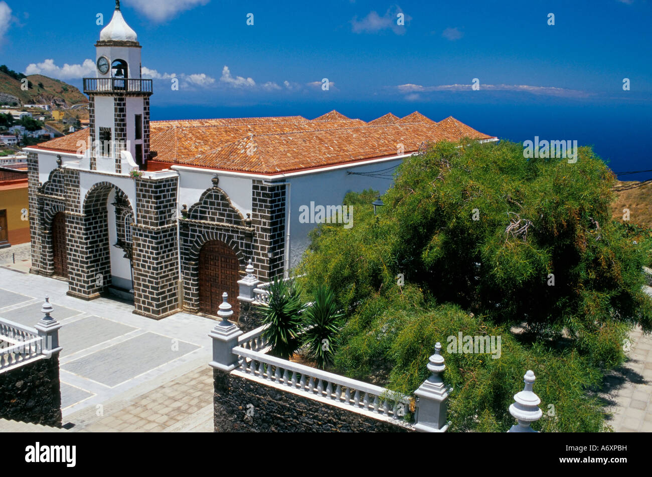 Hauptkirche und quadratischen Valverde El Hierro Kanaren Spanien Atlantik Europa Stockfoto