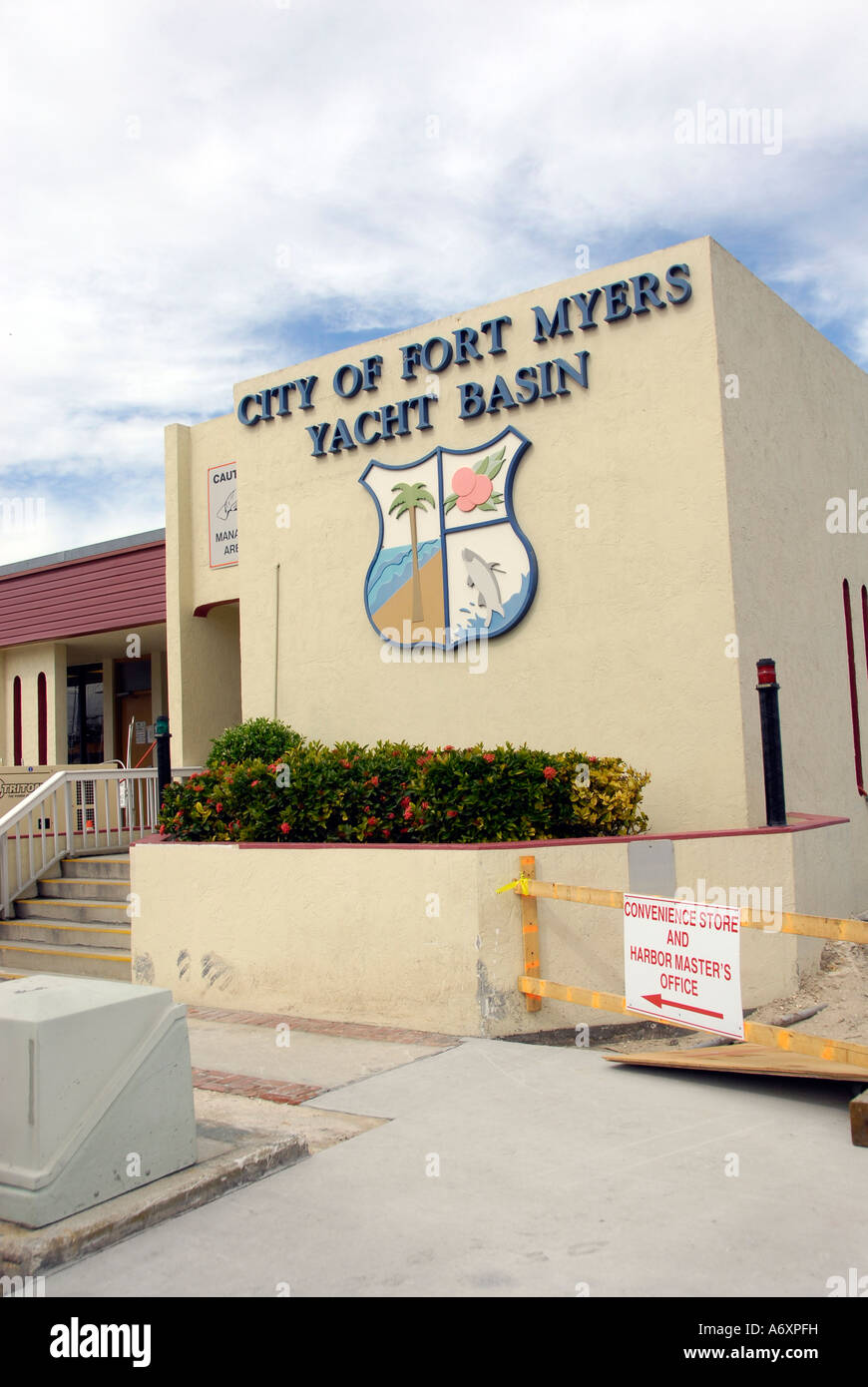 Yachthafen in der Altstadt die Innenstadt von Peace River am Flussufer in Ft Fort Myers Florida FL Stockfoto