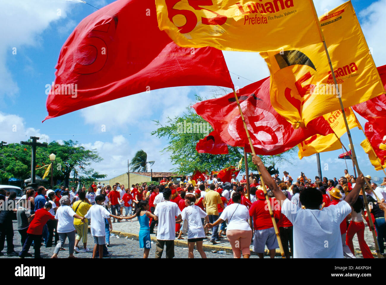 Besucher ein politisches treffen Olinda-Pernambuco-Brasilien-Südamerika Stockfoto