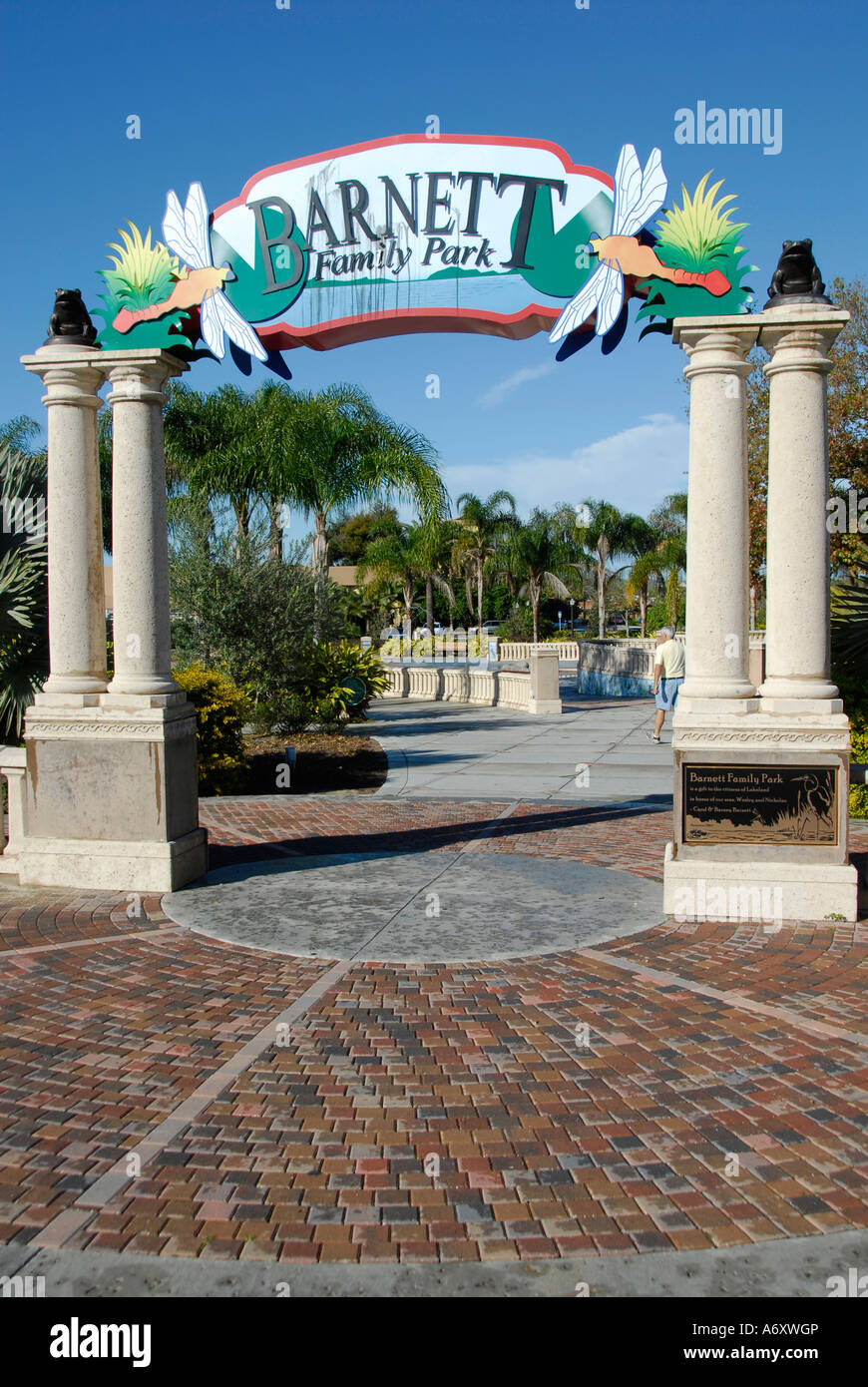 Barnett Family Park in der Innenstadt von Lakeland Florida FL USA Stockfoto