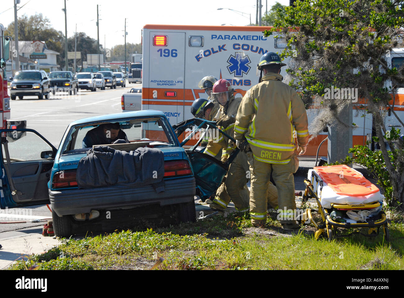Schweren Autounfall in Lakeland Central Florida Vereinigte Staaten Stockfoto