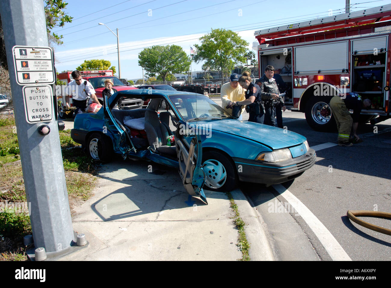 Schweren Autounfall in Lakeland Central Florida Vereinigte Staaten Stockfoto