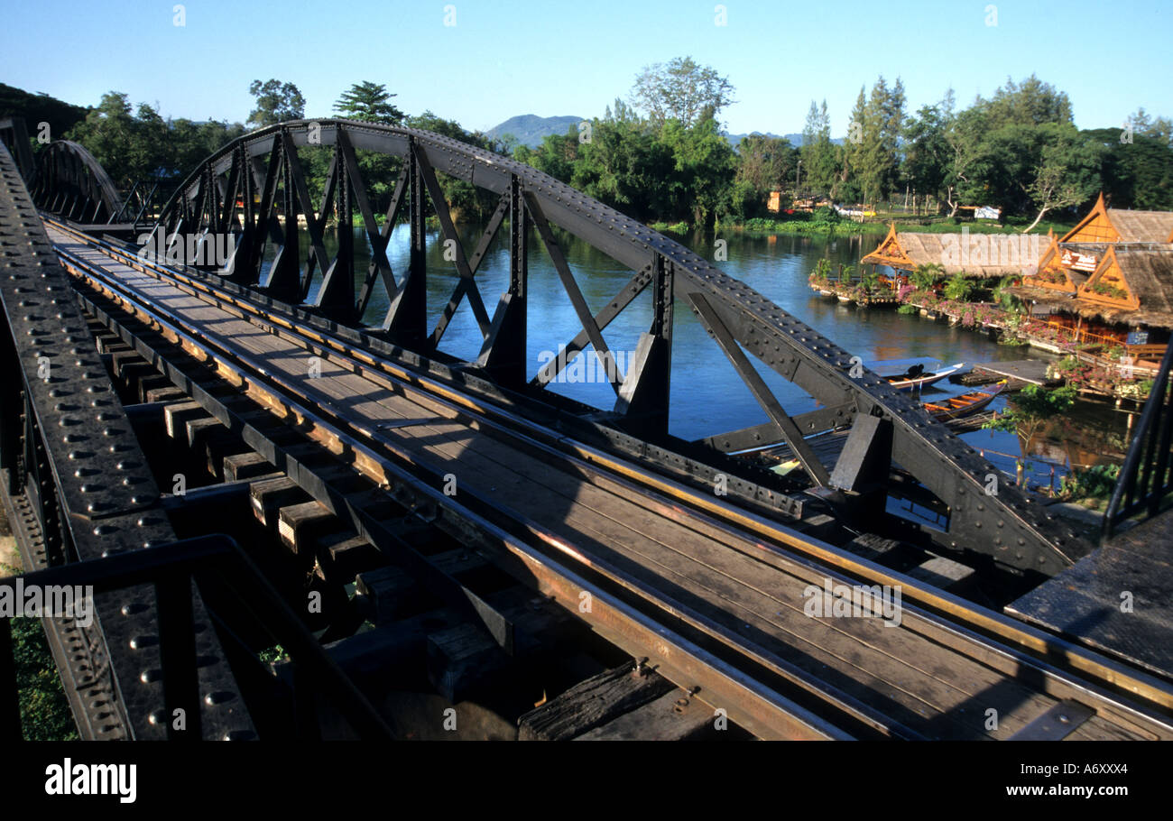 Brücke Fluss Kwai Thailand Thai Zug Eisenbahn Krieg Stockfoto