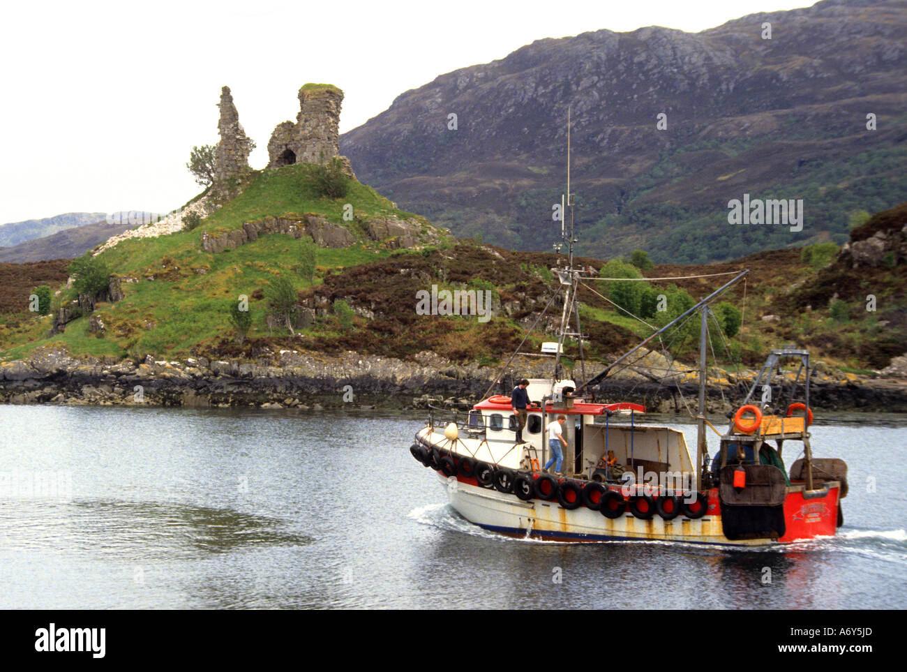 Schloss Schottland Schottland Angeln Fisch Fischer Stockfoto