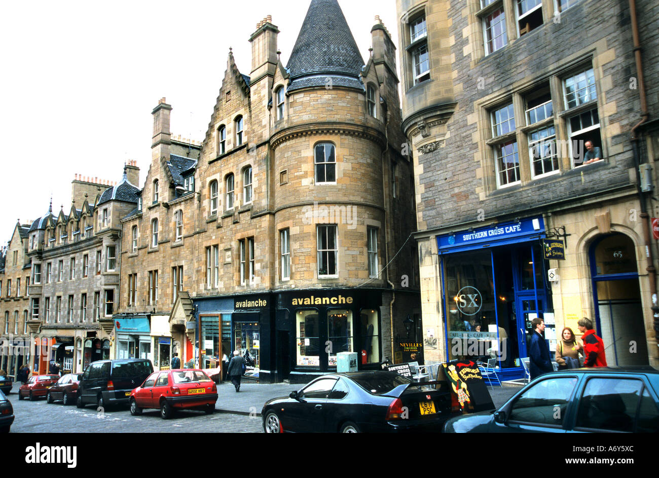 Die Royal Mile Edinburgh-Hauptstadt von Schottland seit 1437 und ist der Sitz von Parlament des Landes Stockfoto