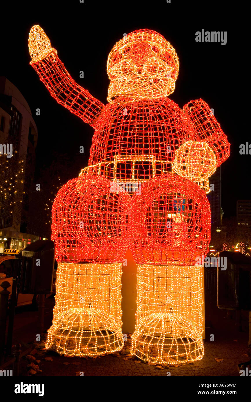 Leuchtskulptur Santa Claus Stockfoto