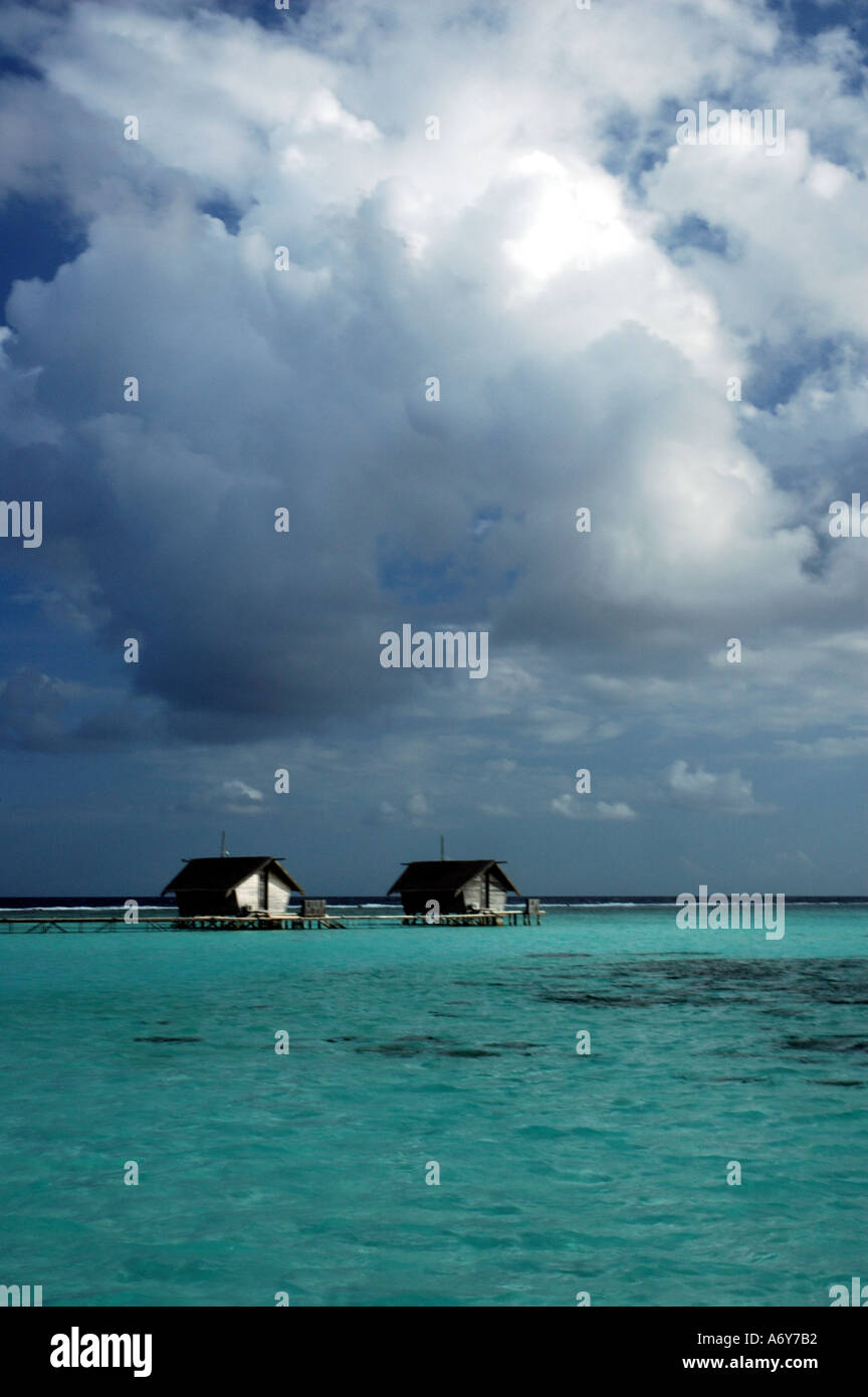 Wasser-Bungalow Malediven Stockfoto