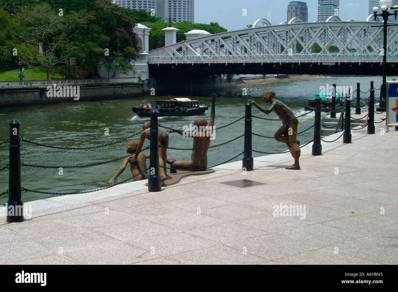 Ersten Generation Skulptur, Singapur Stockfoto