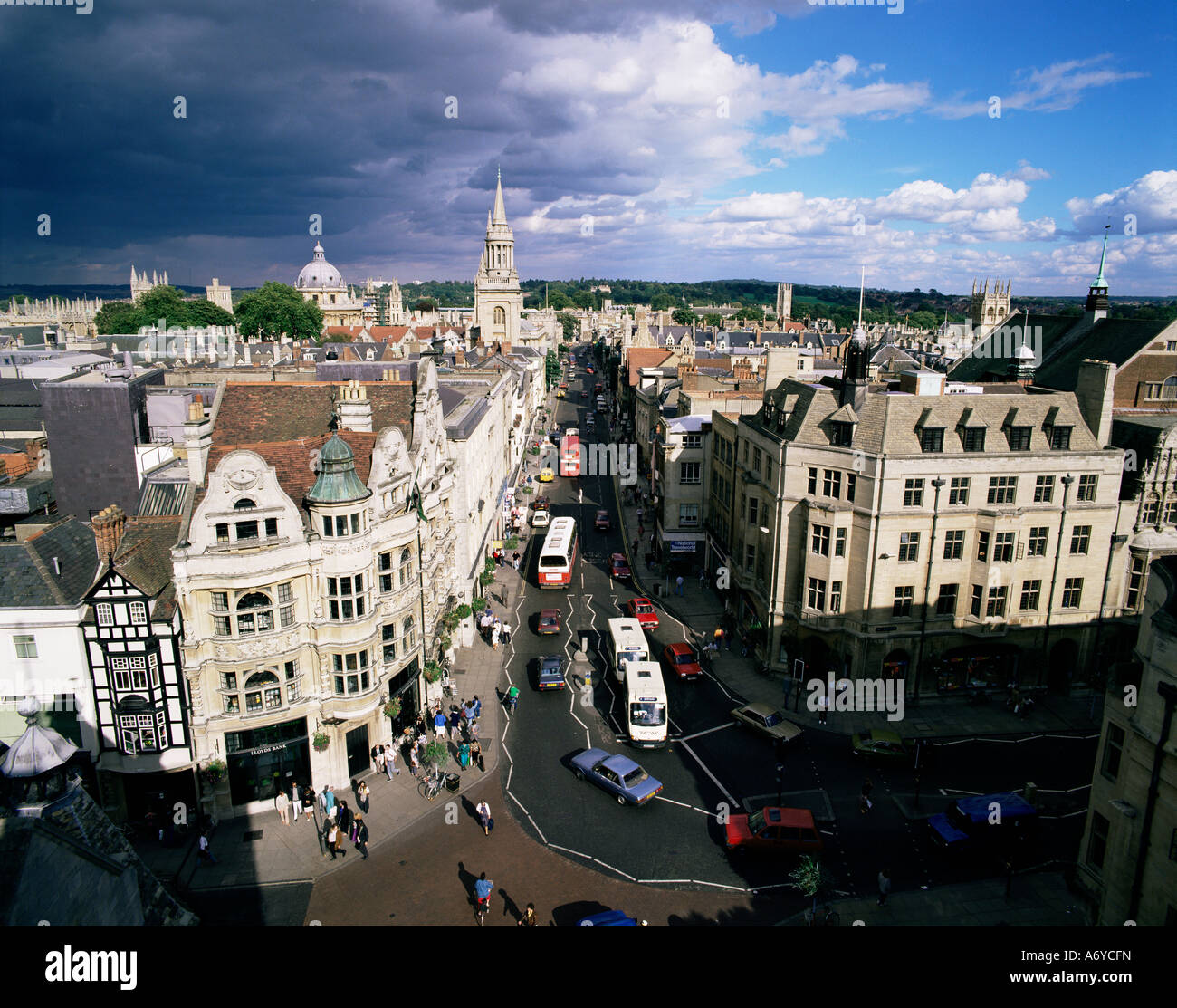 High Street von Carfax Tower Oxford Oxfordshire England England Europa Stockfoto