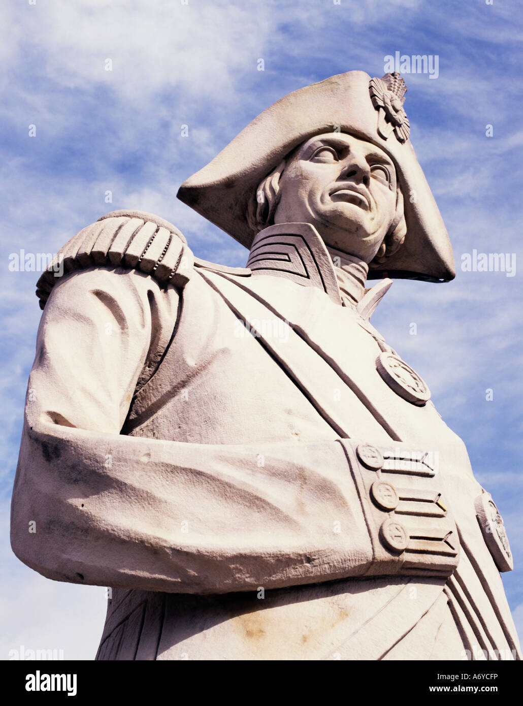 Statue von Admiral Nelson Nelson s Spalte Trafalgar Square London England England Europa hautnah Stockfoto