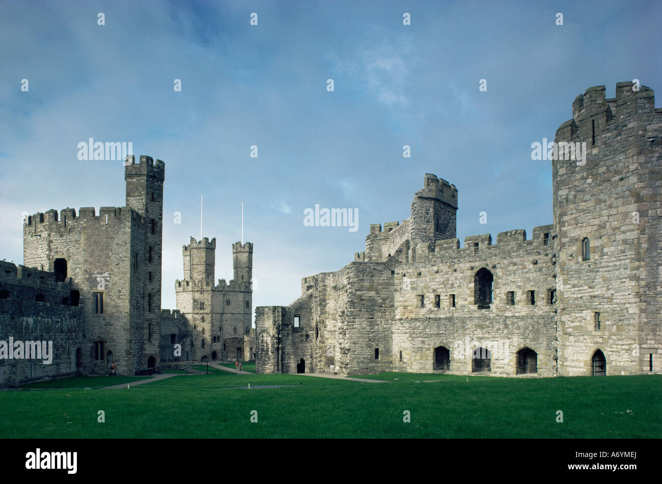Caernarfon Caernarvon Castle UNESCO World Heritage Site Gwynedd Wales England Europa Stockfoto