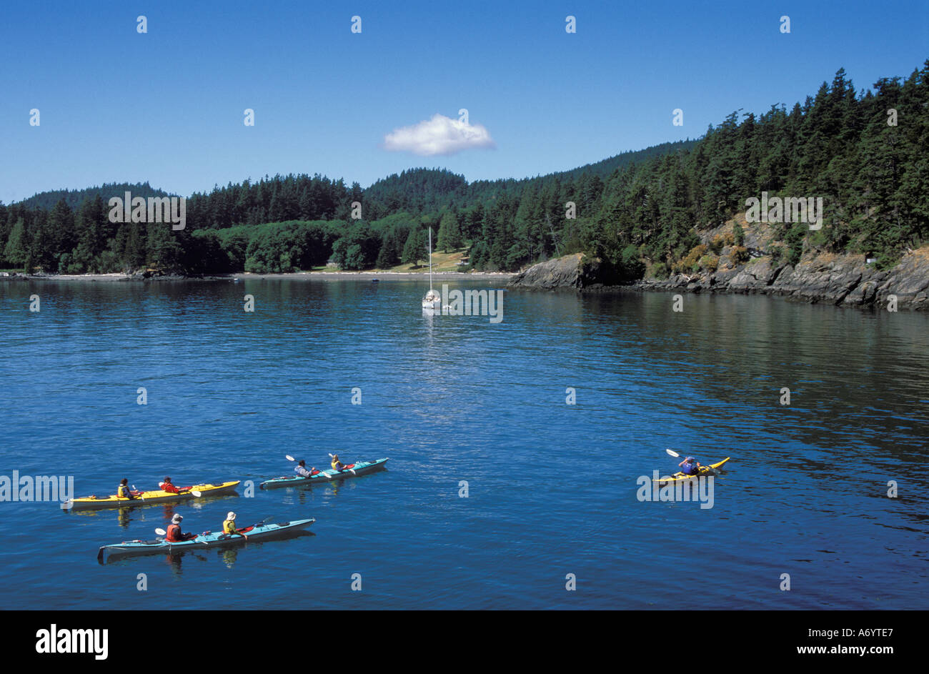 See-Kajak an Doe Bay Orcas Island San Juan Islands Washington State USA Stockfoto