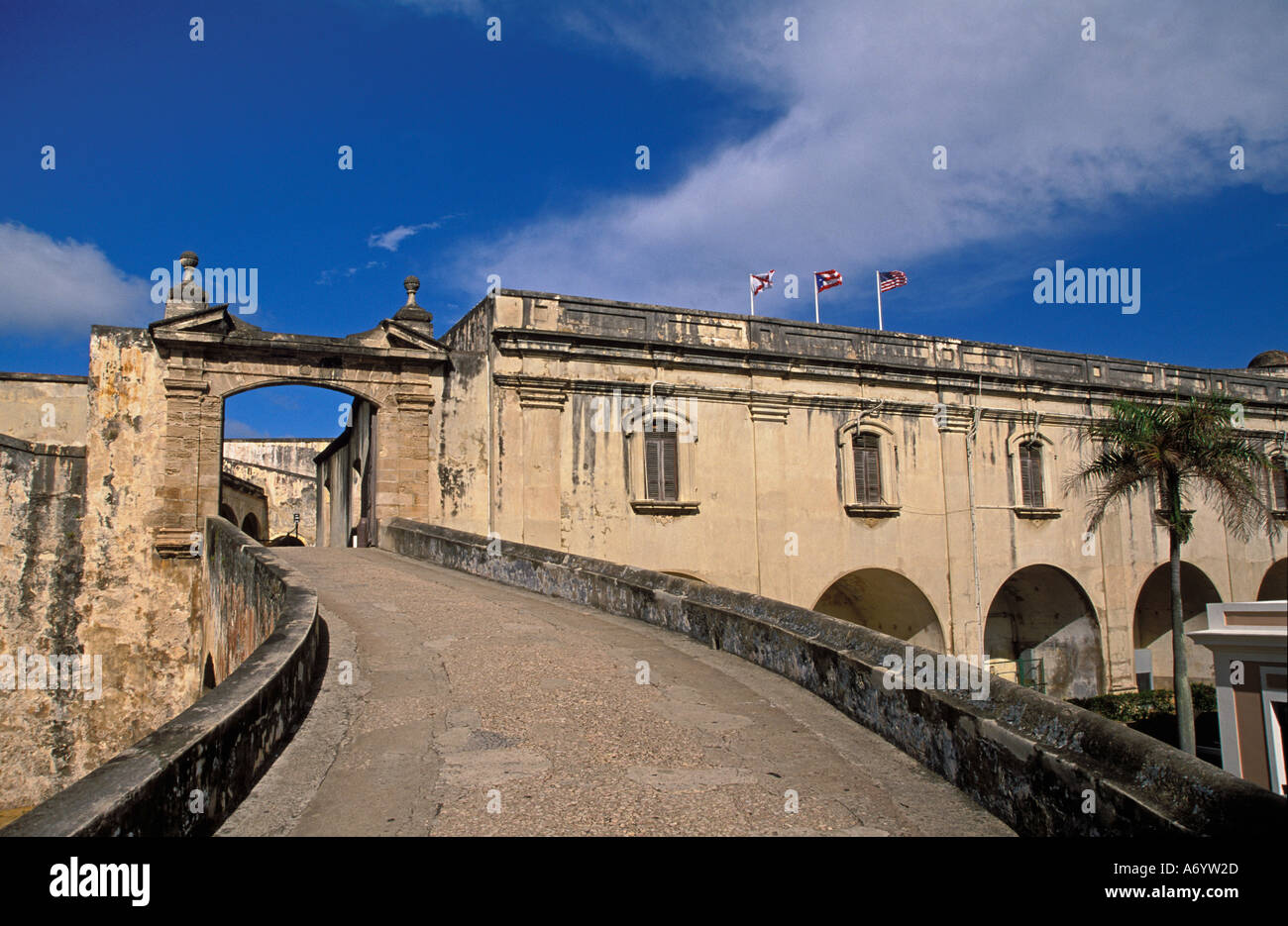 San Cristóbal Festung Haupteingang San Juan National Historic Site Old San Juan Puerto Rico Stockfoto