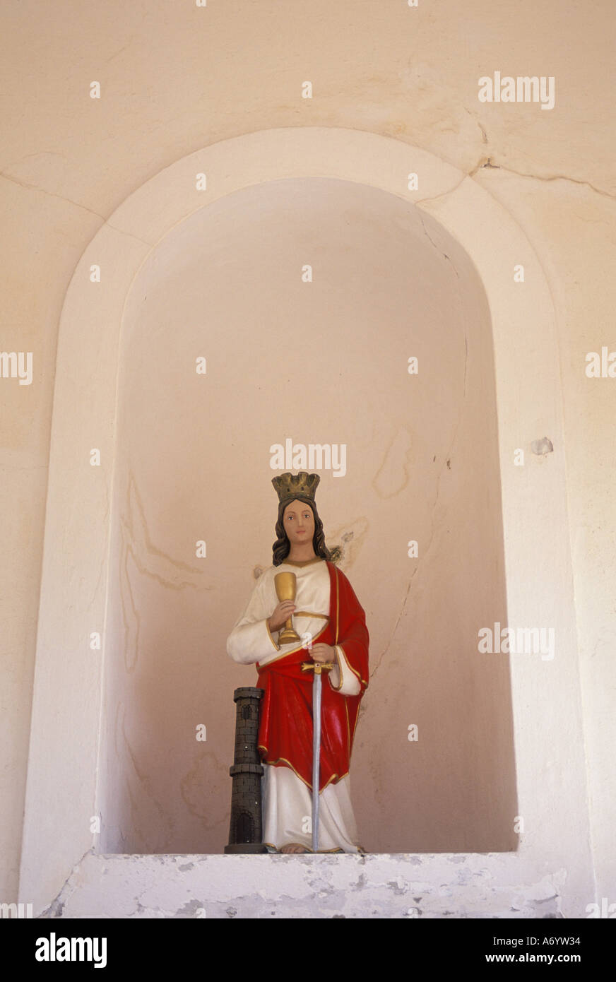 Schrein in Mauer der Festung San Cristóbal an San Juan National Historic Site Puerto Rico Stockfoto