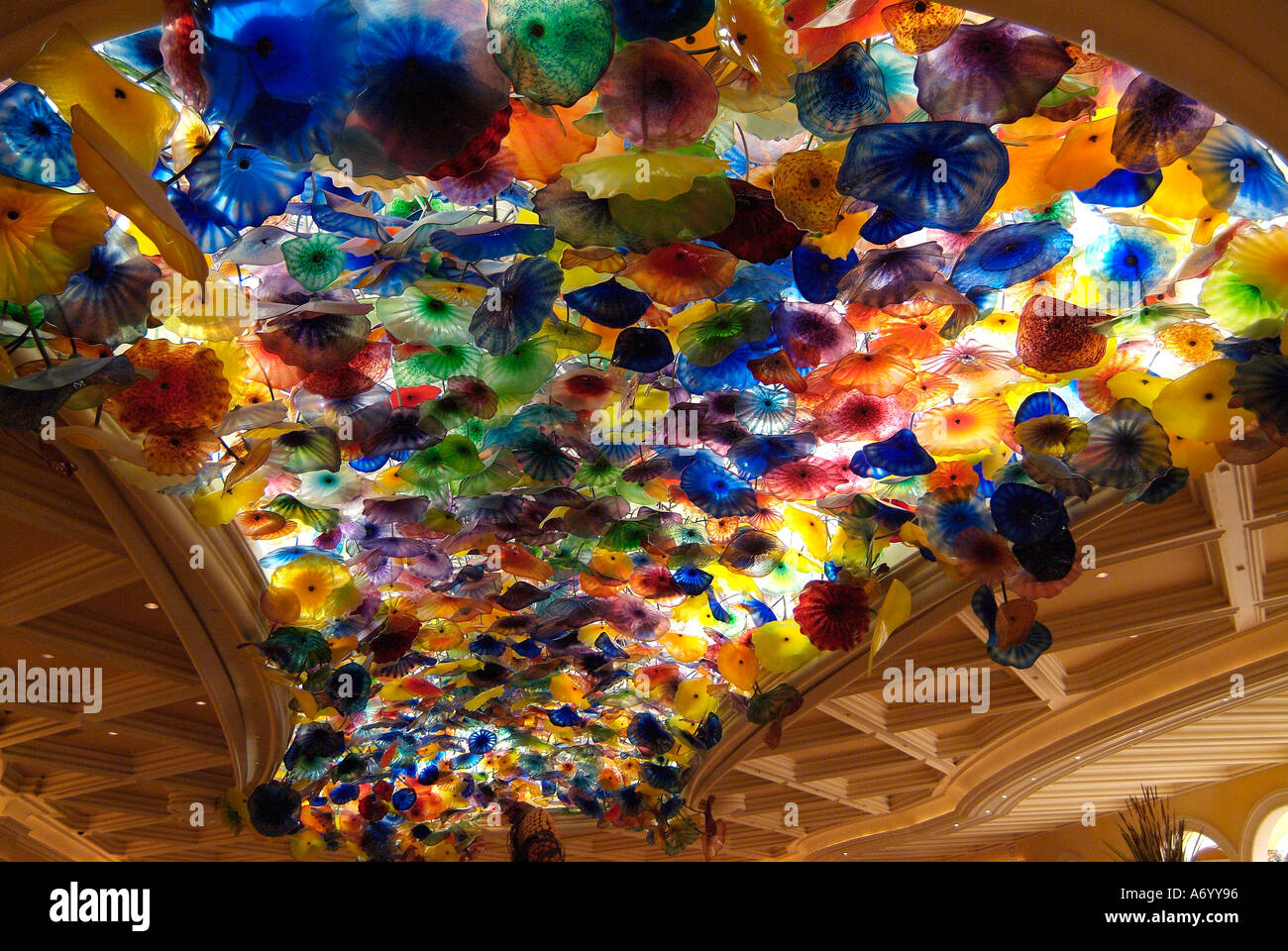 Dale Chihuly Glass Ceiling Bellagio Stockfotos Dale