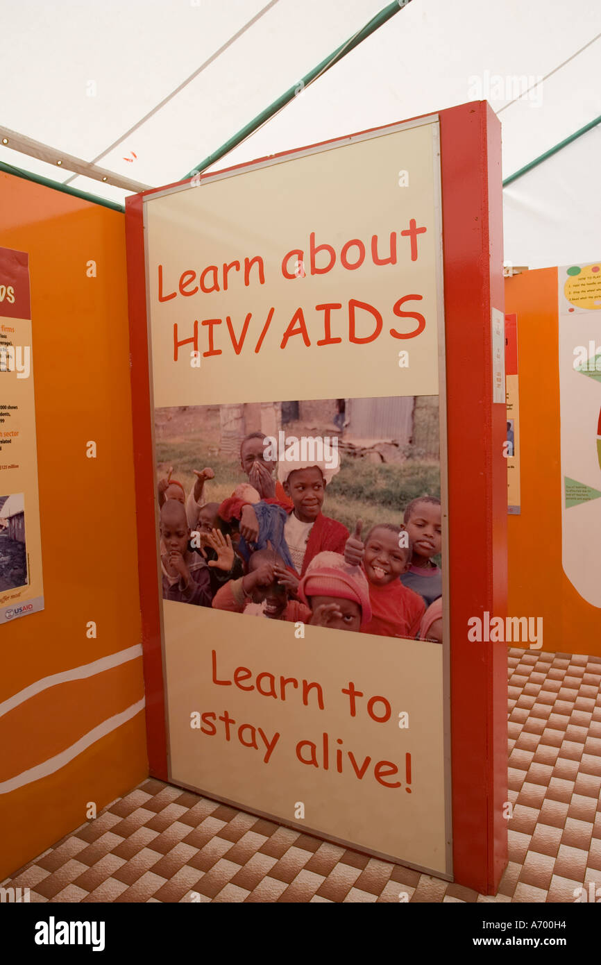 Erfahren Sie mehr über AIDs Ausstellung Mombasa Kenia in Ostafrika Stockfoto