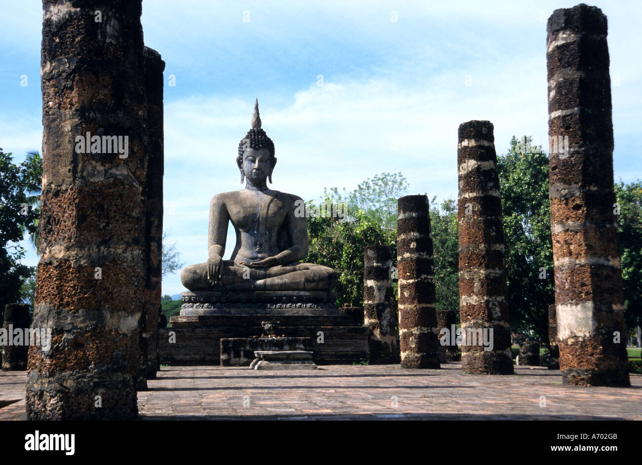 Sukhothai historischen Park-Thailand-Buddha-Tempel Stockfoto