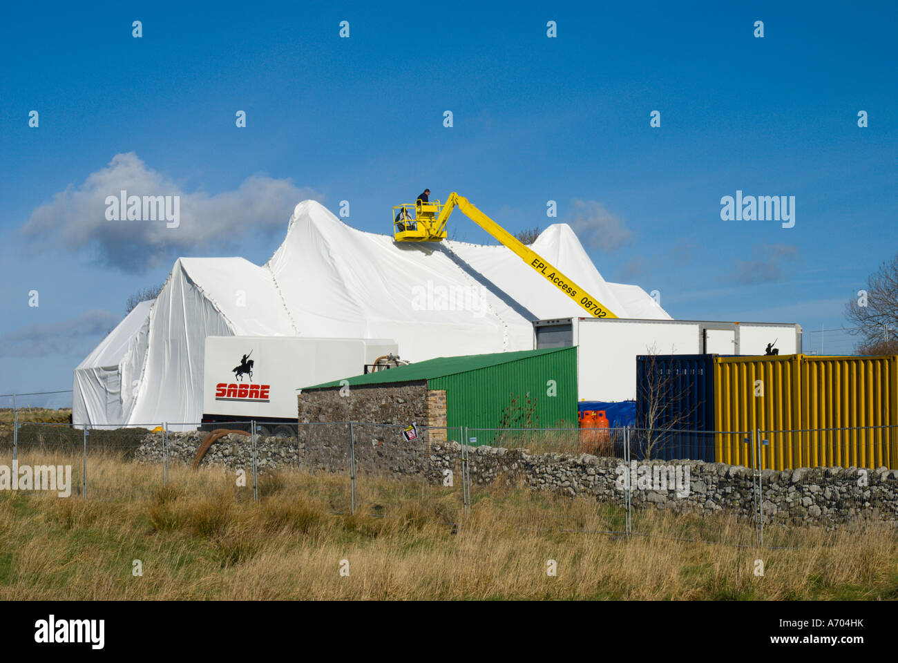 Smailholm Village Hall Schottland desinfiziert durch uns Biohazard Ratgeber Firma Sabre nach Anthrax-Sporen gefunden Stockfoto