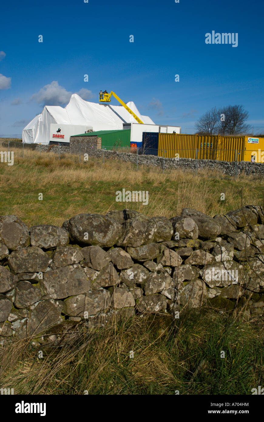 Smailholm Village Hall Schottland desinfiziert durch uns Biohazard Ratgeber Firma Sabre nach Anthrax-Sporen gefunden Stockfoto