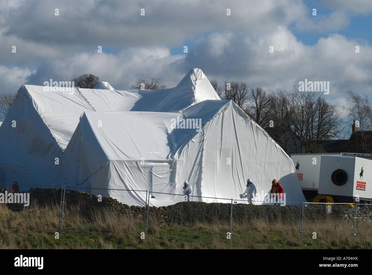 Smailholm Village Hall Schottland desinfiziert durch uns Biohazard Ratgeber Firma Sabre nach Anthrax-Sporen gefunden Stockfoto