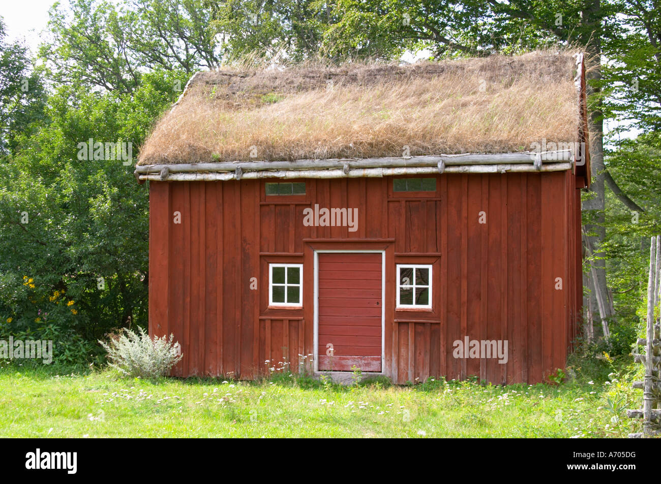 Ein Plumpsklo auf dem Hof wo Linné wurde die Farm in Rashult geboren, wo Carl von Linné geboren wurde. Smaland Region. Schweden, Europa. Stockfoto