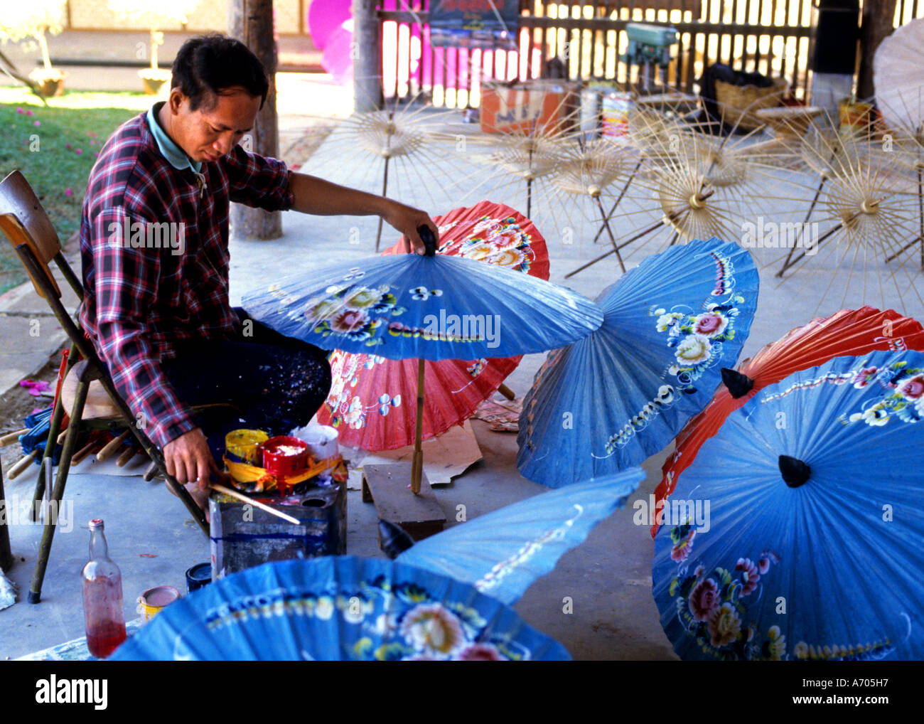 Bo Sang Umbrella Dorf Chang Mai Thailand Thai Stockfoto