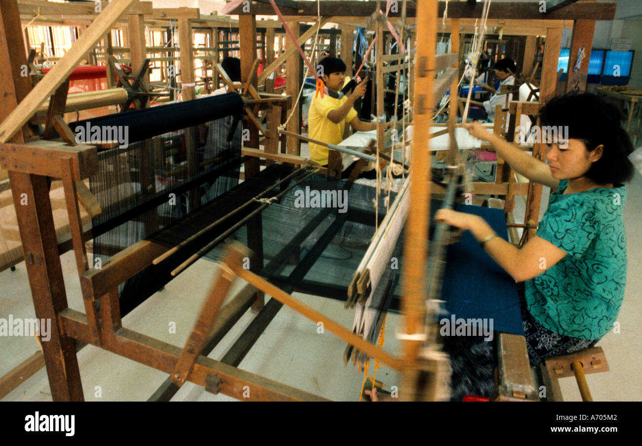 Thai weben Seide Textile Thailand Workshop Stockfoto