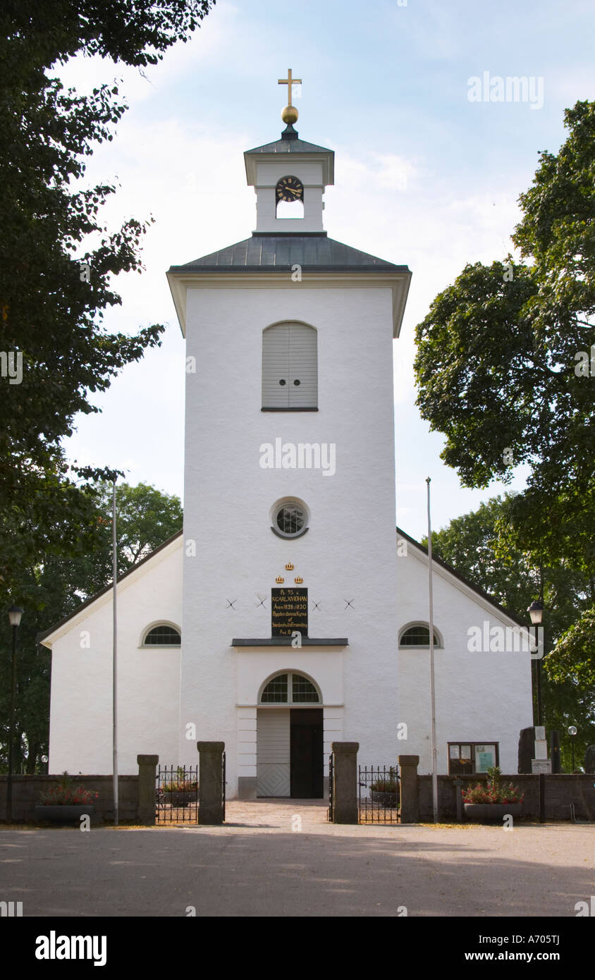 Die Stenbrohult Pfarrkirche wo Linnaeus Vater Priester war. Smaland Region. Schweden, Europa. Stockfoto