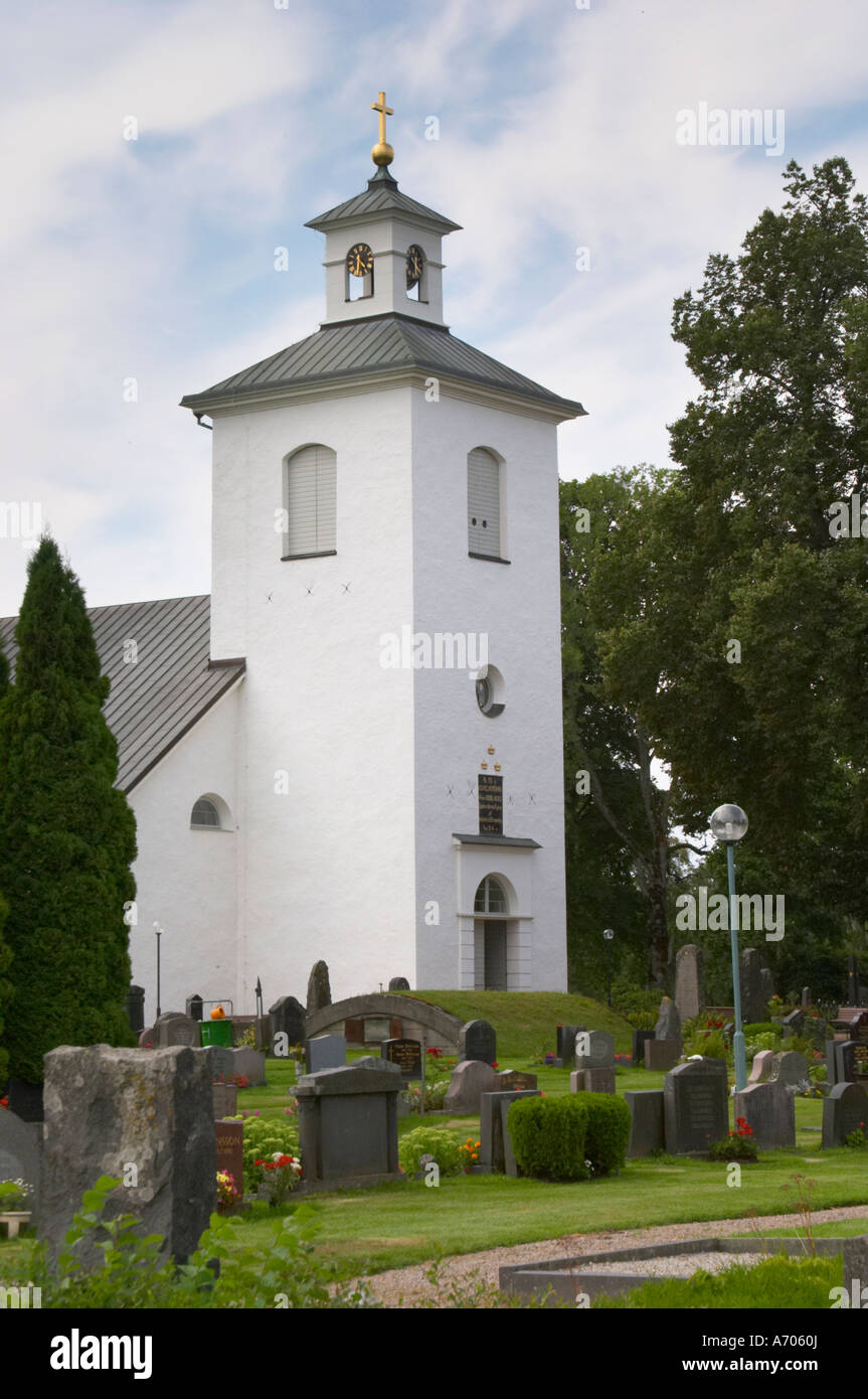 Die Stenbrohult Pfarrkirche wo Linnaeus Vater Priester war. Smaland Region. Schweden, Europa. Stockfoto