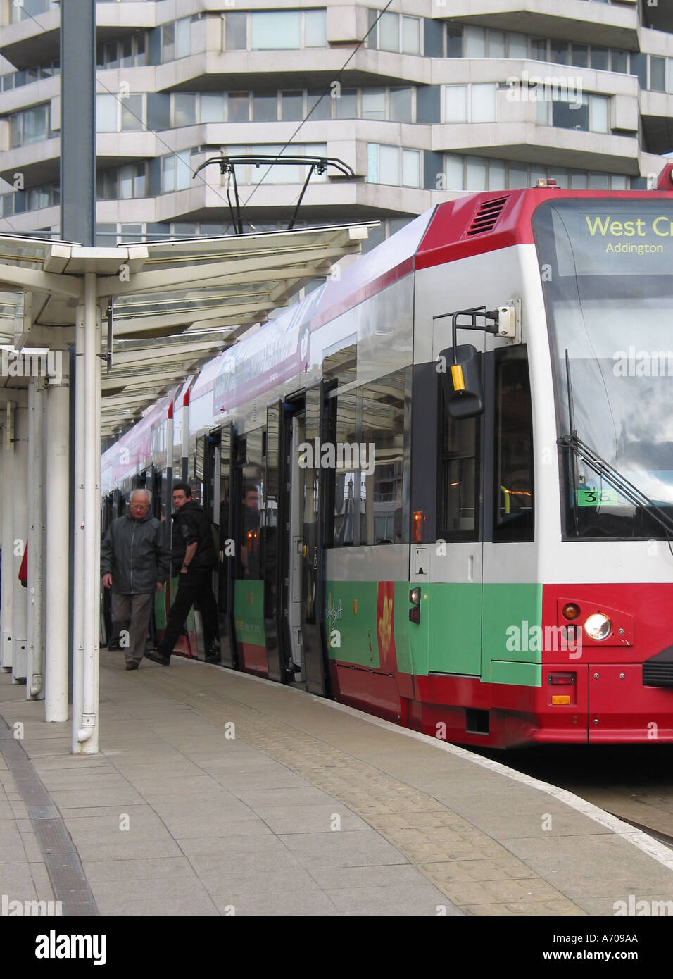 Straßenbahnen East Croydon Tramlink-London Vereinigtes Königreich Stockfoto