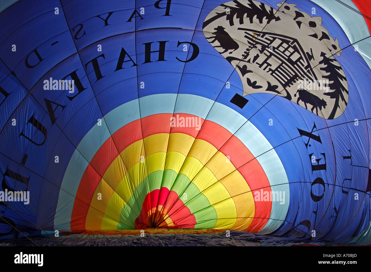 In einem Heißluftballon-Chateau-d ' Oex Schweiz Stockfoto