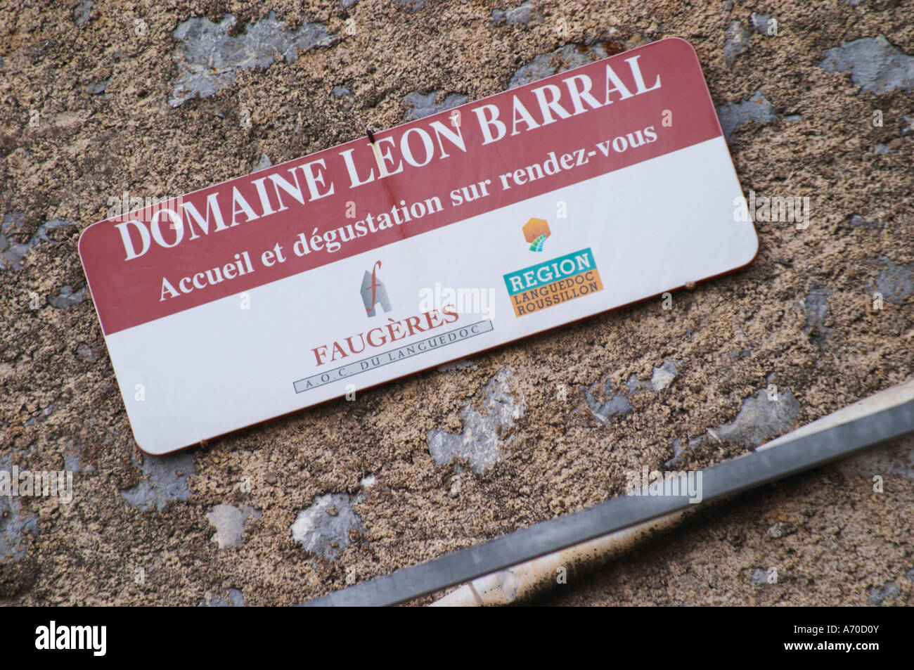 Domaine Leon Barral, Faugères. Faugères. Languedoc. Frankreich. Europa. Stockfoto