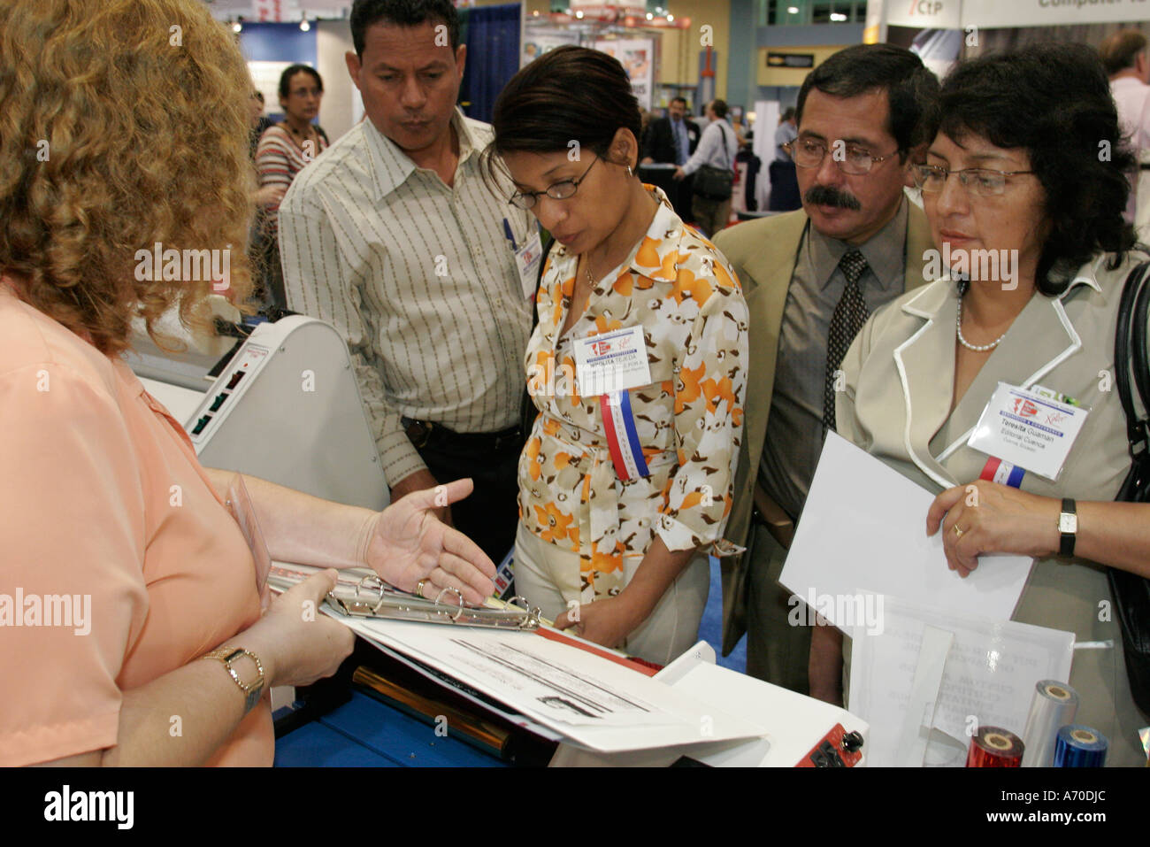 Miami Beach Florida, Convention Center, Zentrum, Grafiken von Amerika, Druckindustrie, Käufer, Verkäufer, Ausstellungssammlung ausstellen, fördern, Produkt p Stockfoto