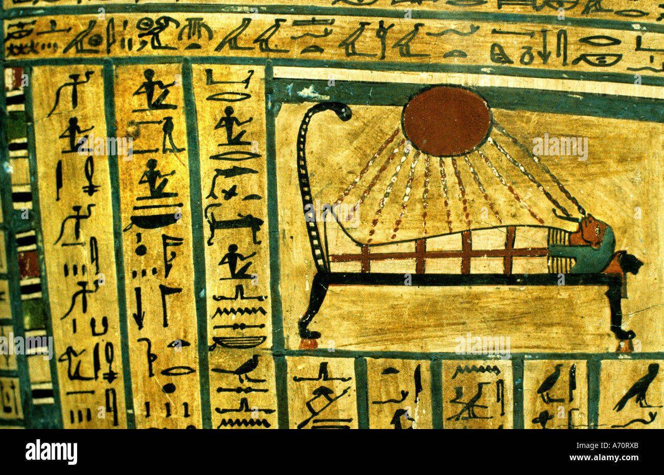 Museum Ägypten antike Sarkophag Sarg Pharao Kunst Malerei Stockfoto