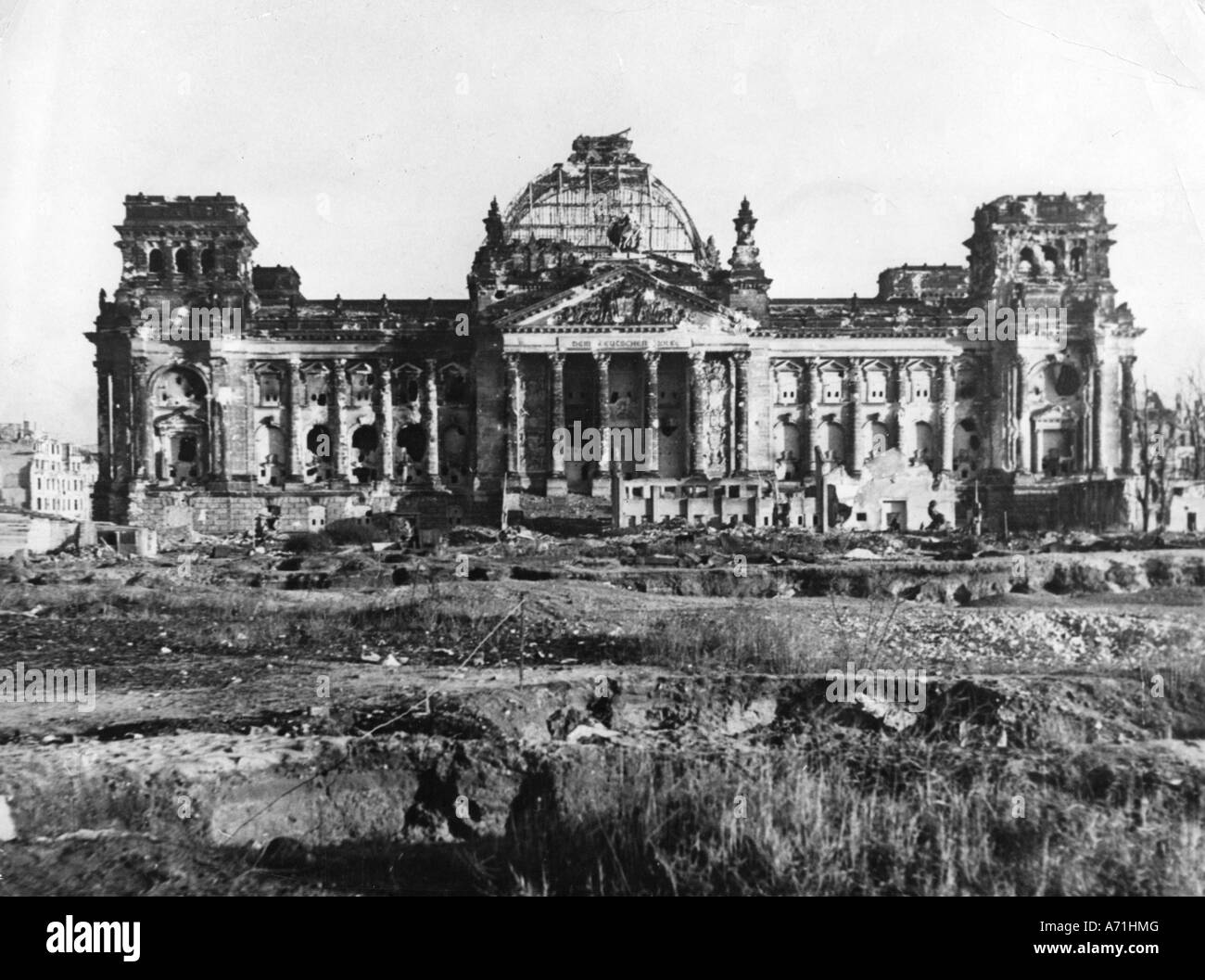 Ereignisse, Nachkriegsära, zerstörte Städte, Berlin, Reichstage, 1945, Stockfoto