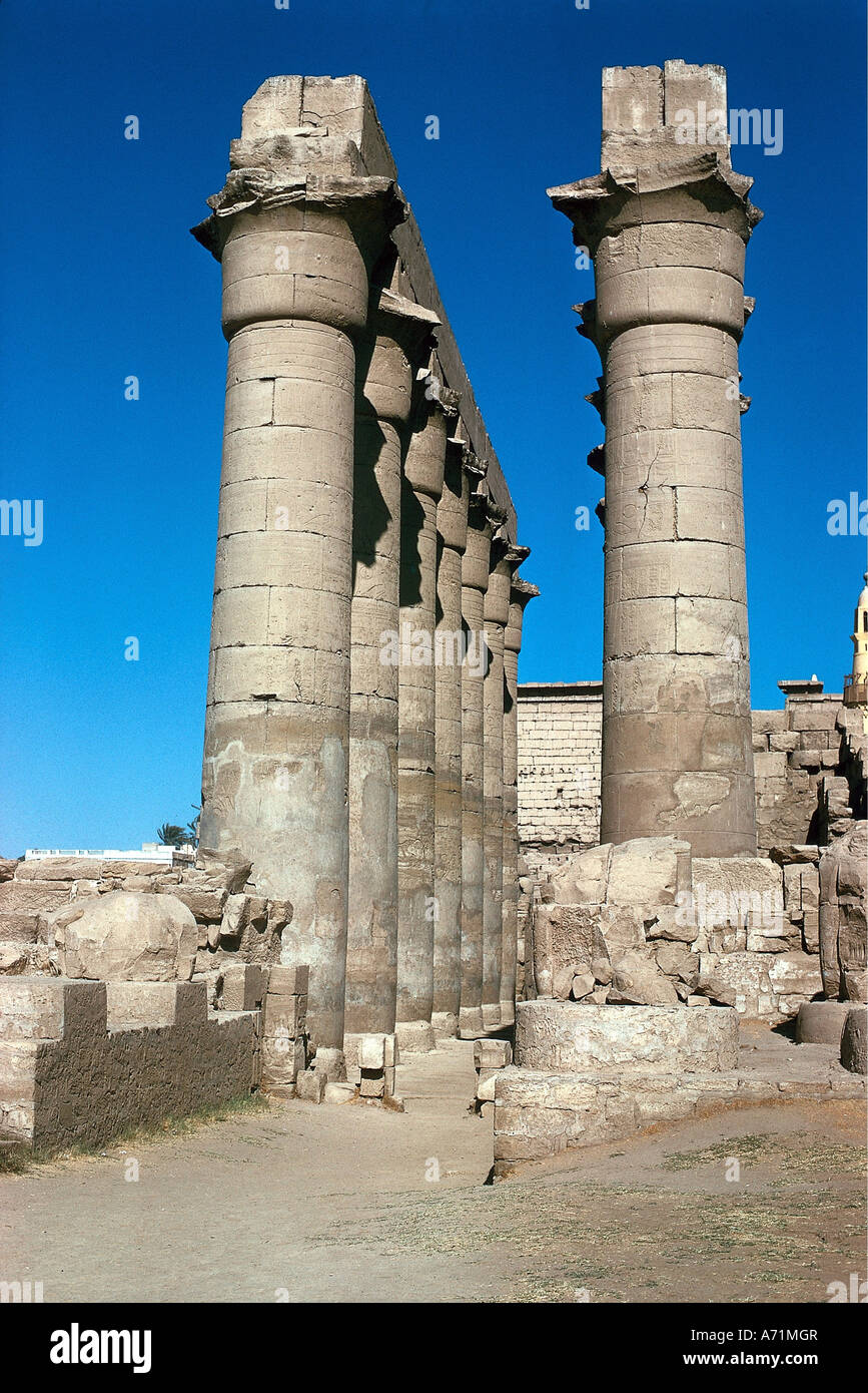Geographie / Reisen, Ägypten, Luxor, Tempel des Amun-Ra, Kolonnade des Königs Amenophis III. (regierte ca. 1490-1364 BC, eighteent Stockfoto