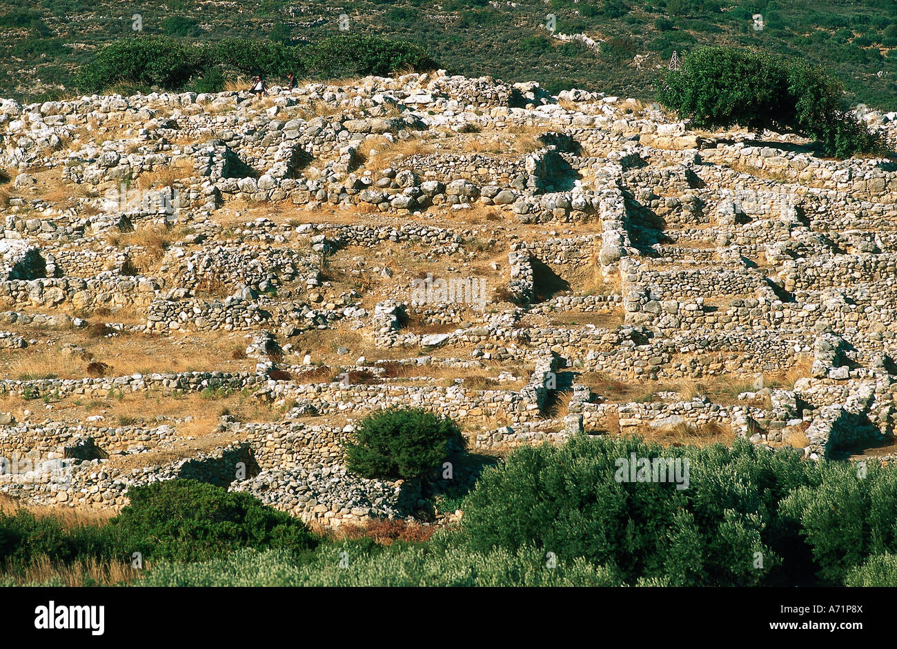 Geographie / Reisen, Griechenland, Kreta, Gournia, minoische Stadt, ca. 17. Jahrhundert v. Chr., archäologische Ausgrabungen, Ruinen der Häuser, eine Stockfoto