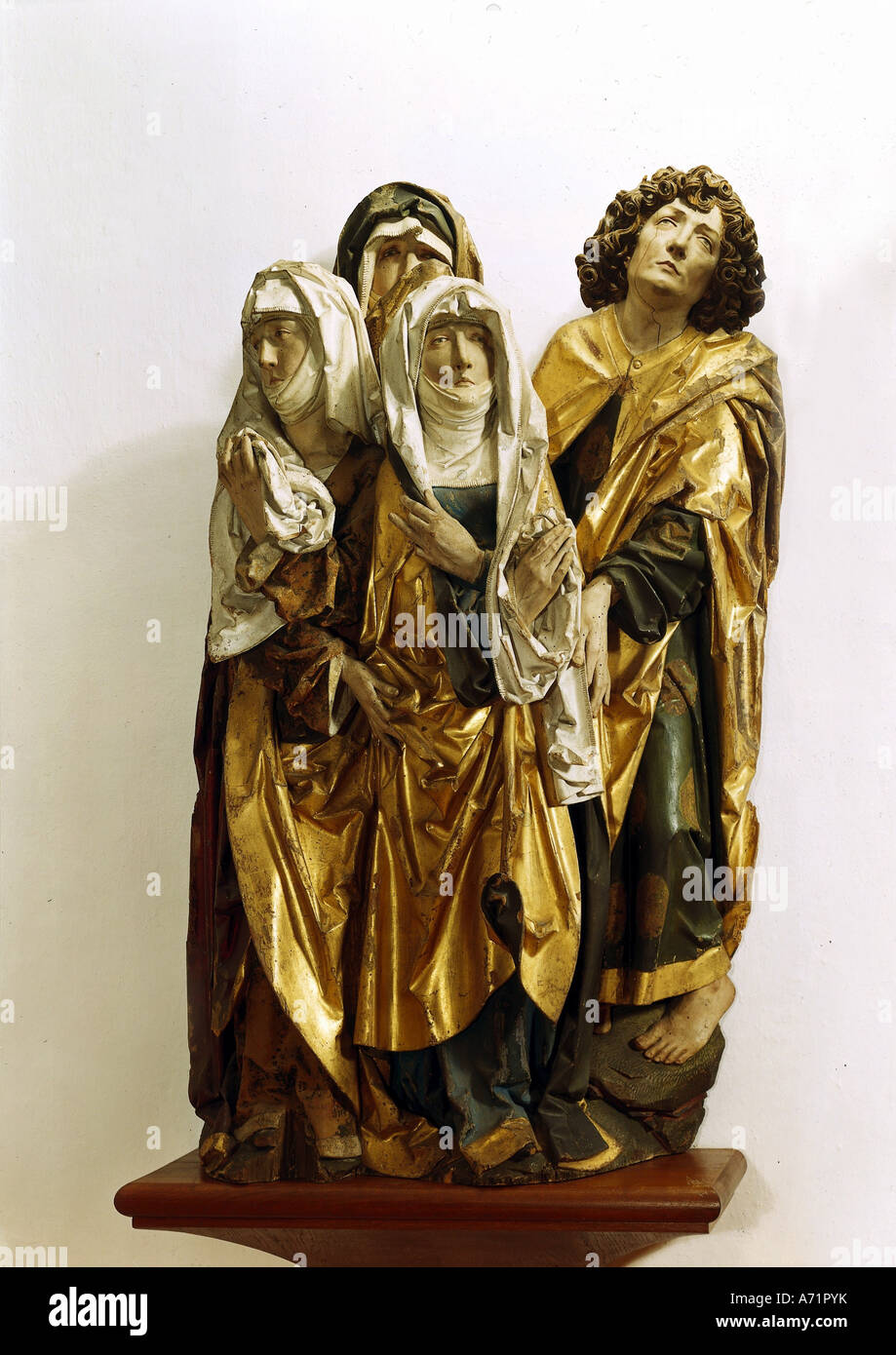 "Fine Arts, Riemenschneider, Tilman, (um 1460 - 7.7.1531),"Trauernden Frauen am Kreuz", um 1500, Baronial Art Collect Stockfoto
