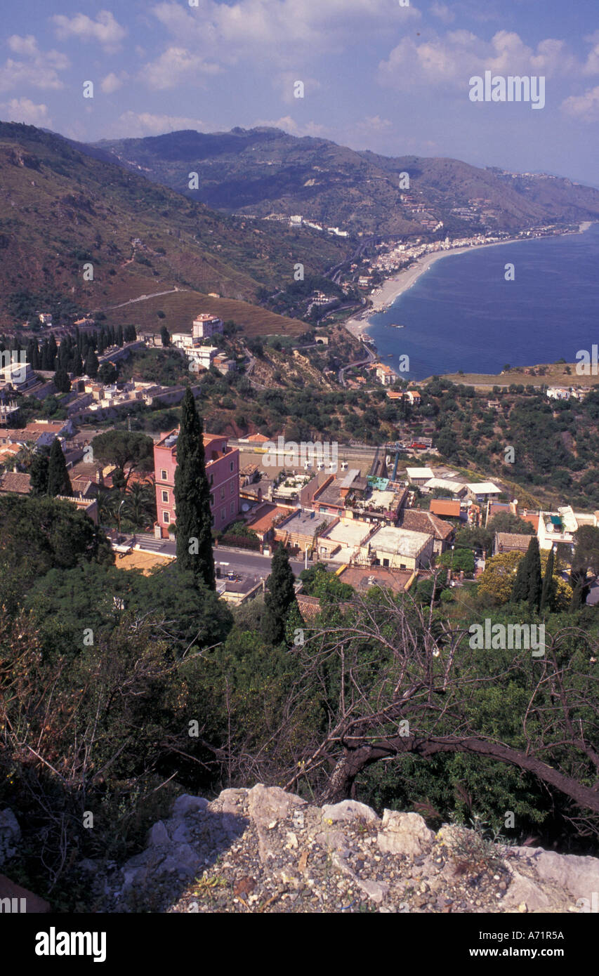 Italien, Sizilien, Taormina. Ansicht des griechischen Theaters. Stockfoto