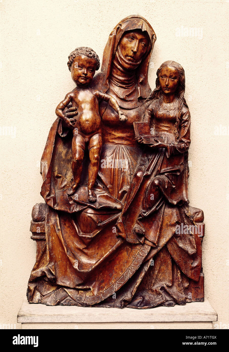 Bildende Kunst, Riemenschneider, Tilman, (ca. 1460 - 7.7.1531), Saint Anne Selbdritt, Skulptur, Holz, Mainfraenkisches Museum, Würz Stockfoto