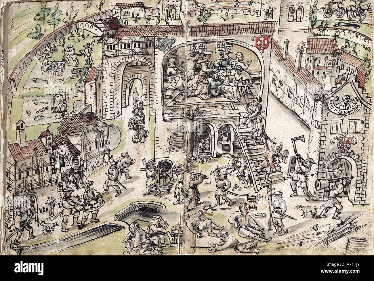 Ereignisse, Bauernkrieg 1525, Ausplünderung des Klosters Weissenau