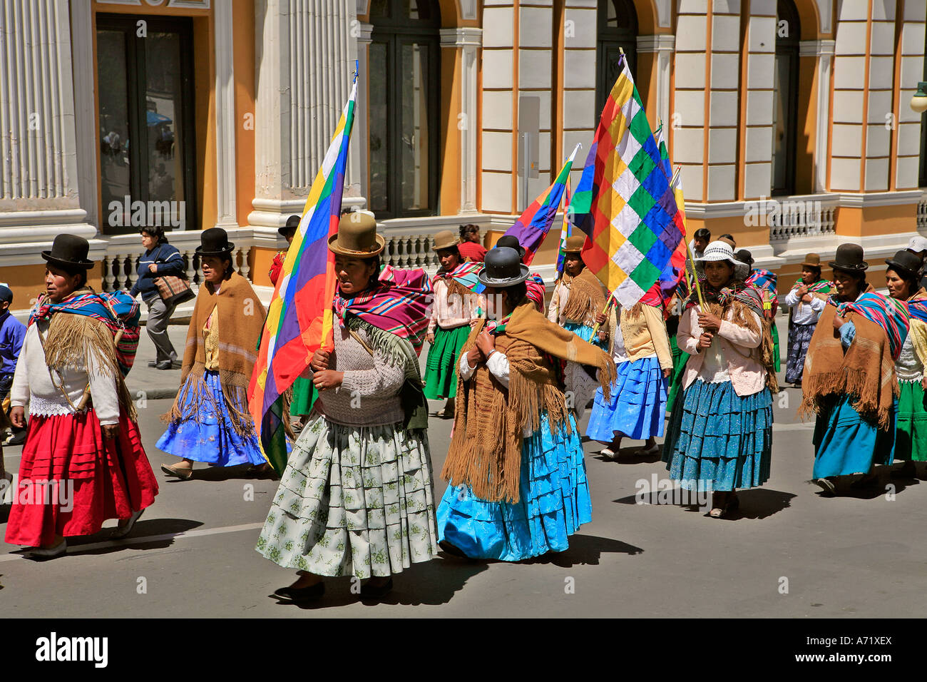 Politischer Protest La Paz Bolivien Stockfoto