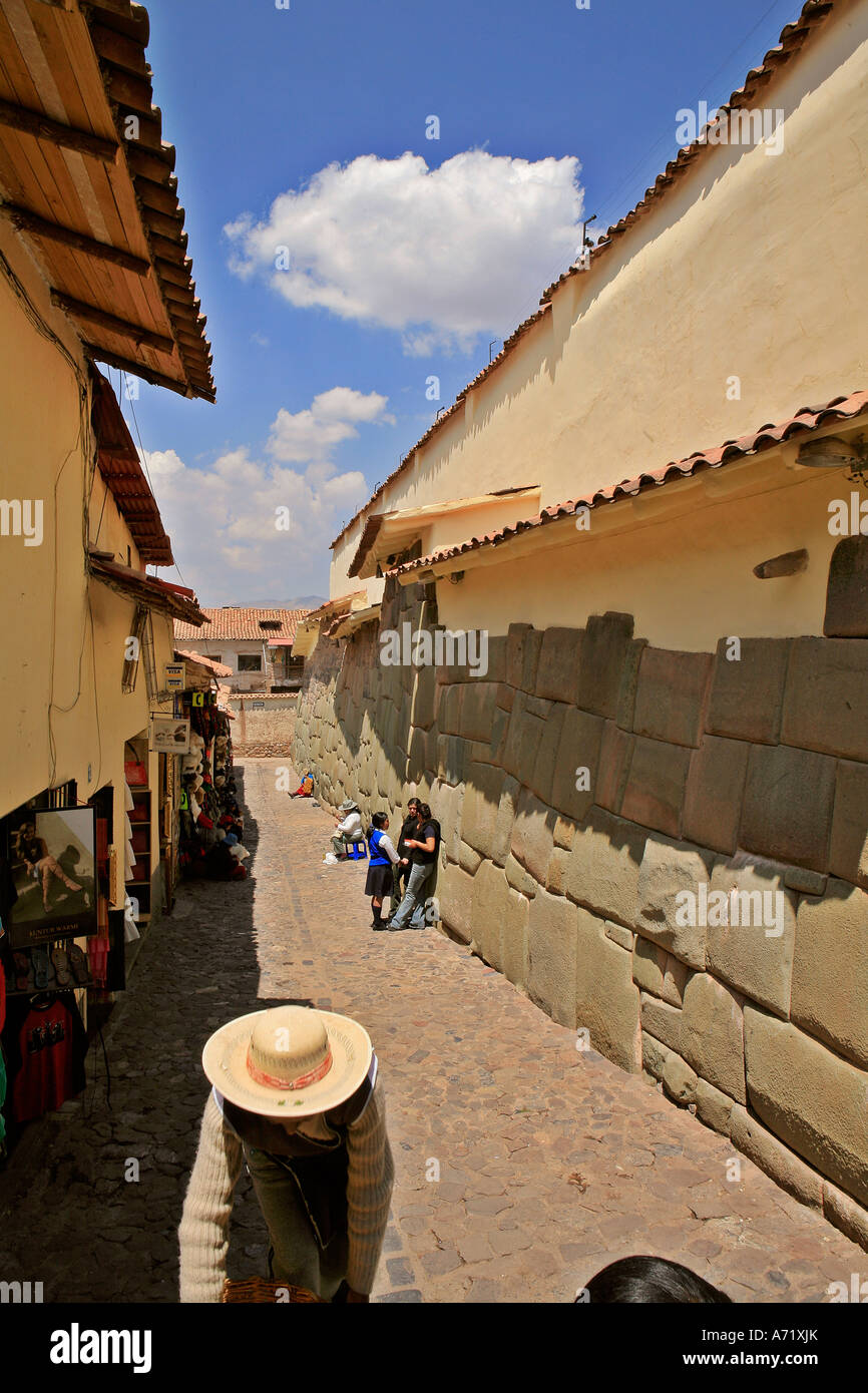 Gebaut auf Inka-Mauern-Cusco-Peru Cusco Stockfoto
