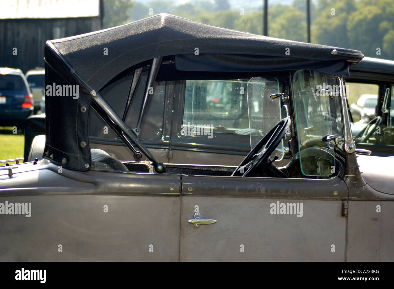 Cabrio-Verdeck eines Automobils Vintage Ford Model A aus den 1930er Jahren Stockfoto