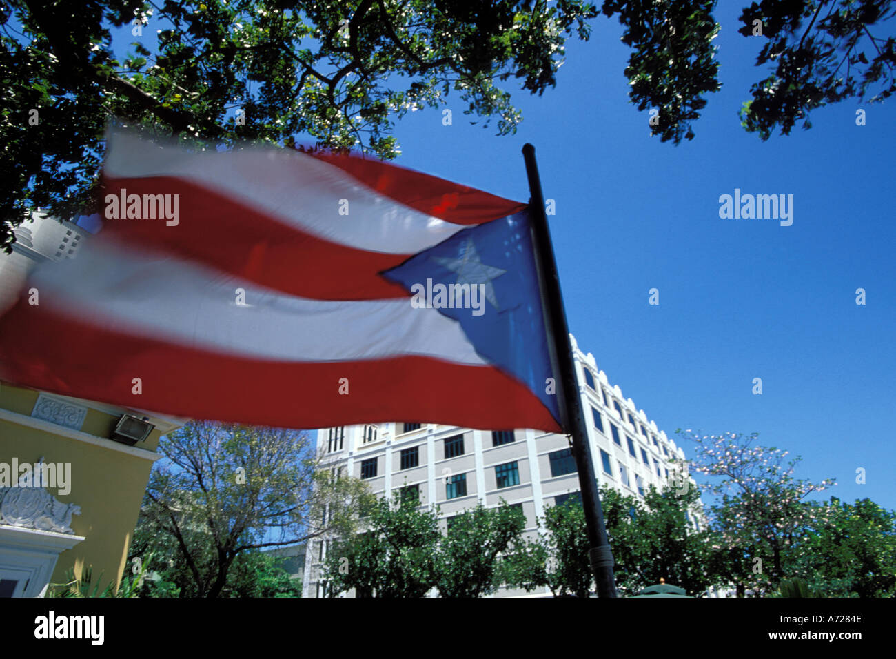 Puerto Rico, San Juan, Puerto Rico Flagge Stockfoto