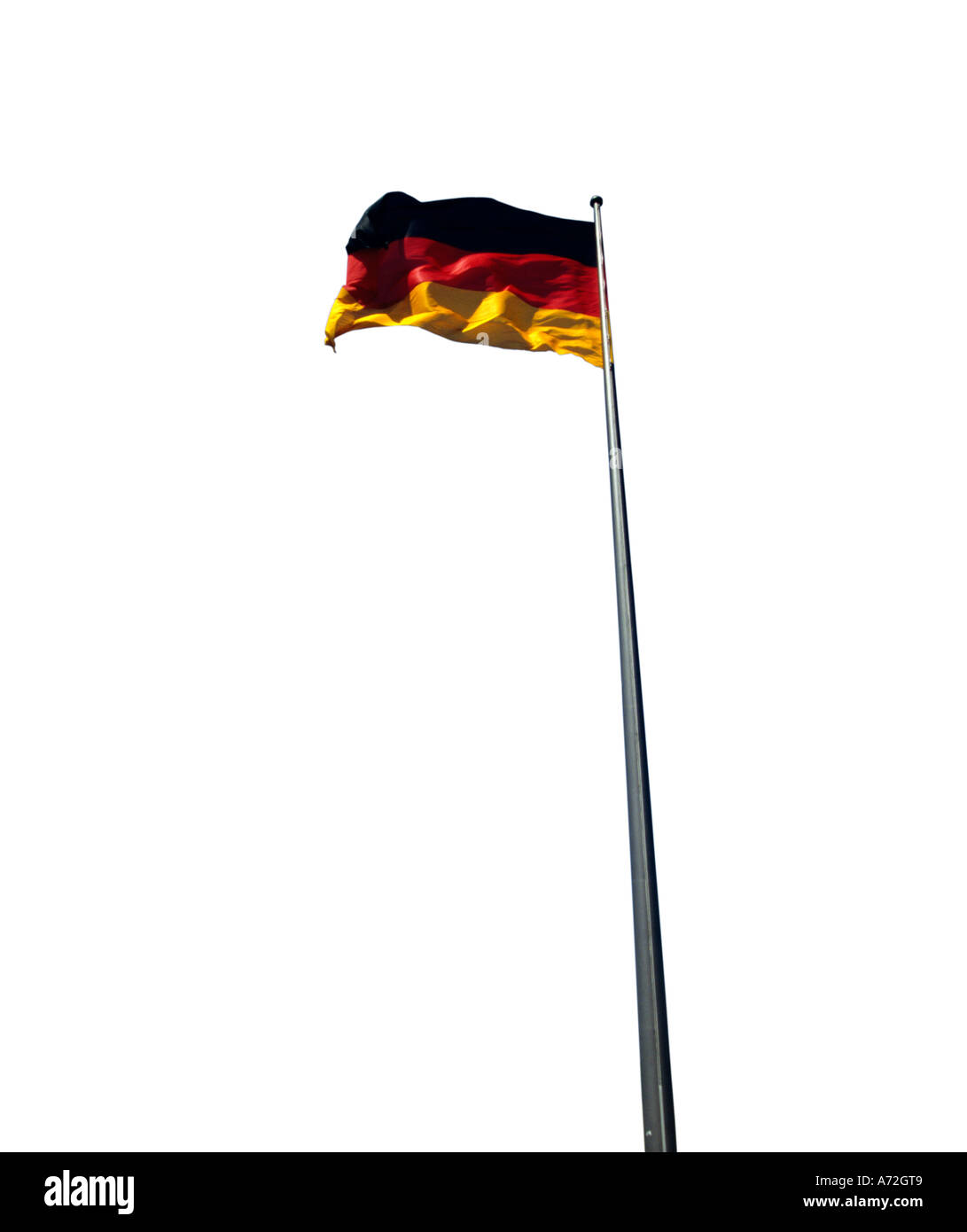 Die riesige Deutschland-Flagge als Symbol der Wiedervereinigung am 3. Oktober 1990 außerhalb der Reichstag Berlin-Zentral-Europa Stockfoto