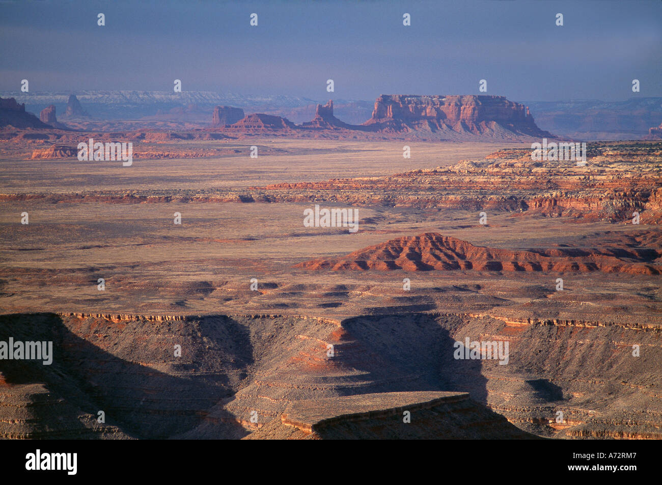 Wüstenlandschaft in der Nähe von Mexican Hat Utah USA Stockfoto